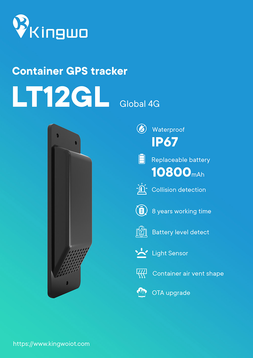 container tracker LT12 sistema di tracciamento in standby lungo
